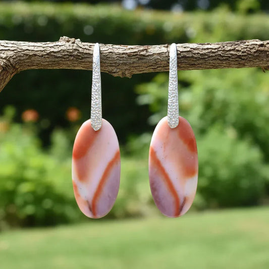 Boucles d'oreilles en Jaspe Mookaïte (BO111)