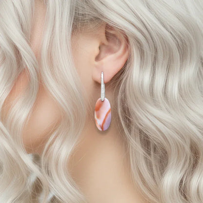 Boucles d'oreilles en Jaspe Mookaïte (BO111)