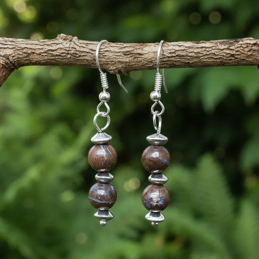 Boucles d'oreilles en Opale Boulder (BO155)