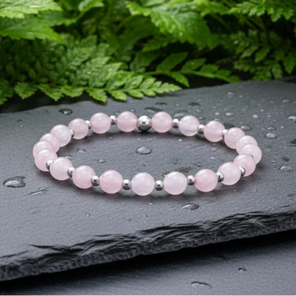 Bracelet en Quartz rose 6mm - ENAE Minéraux