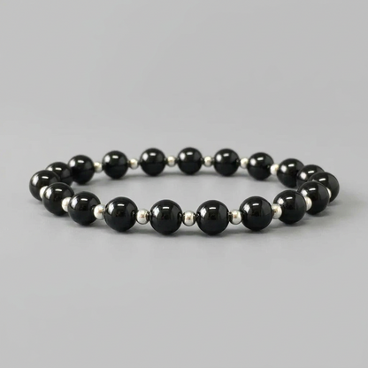 Bracelet en Spinelle noir 6mm