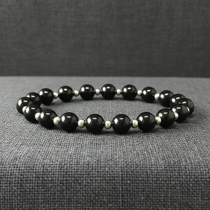 Bracelet en Spinelle noir 6mm