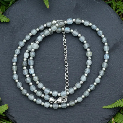 Bracelet triple tour et collier en Labradorite (COLBR23-01)