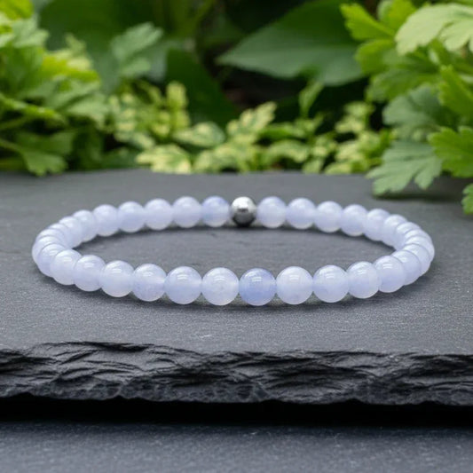 Bracelet en Agate bleue 6mm