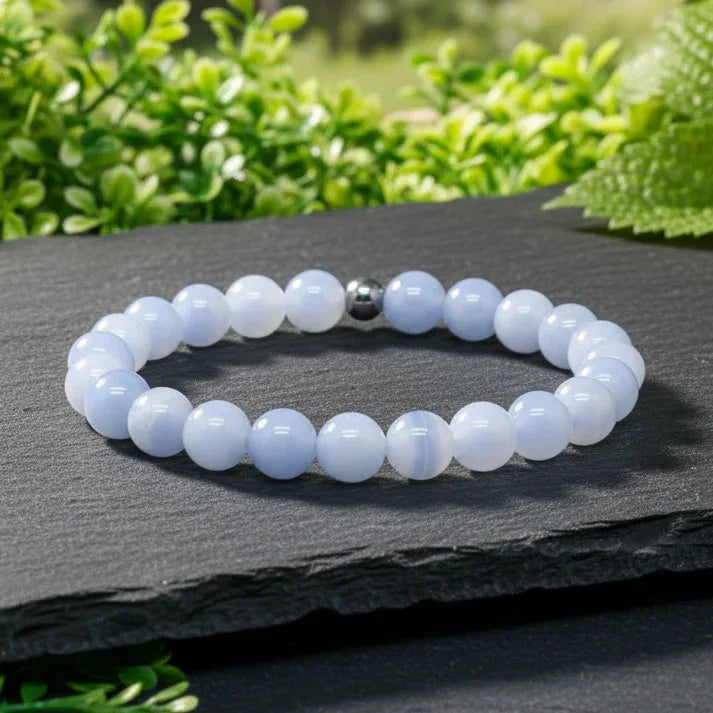 Bracelet en Agate bleue 8mm