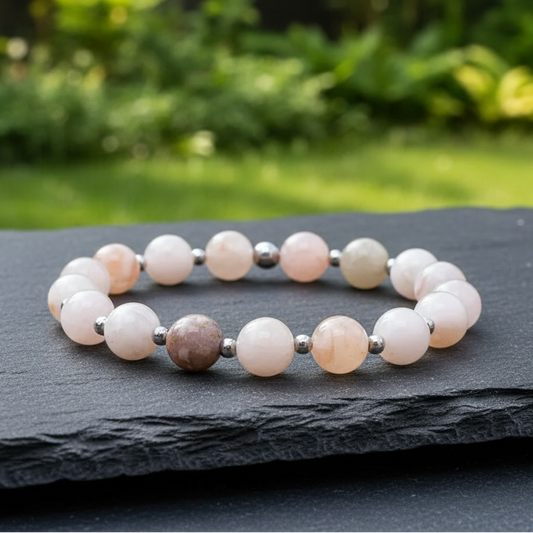 Bracelet en Agate Fleurs de cerisier