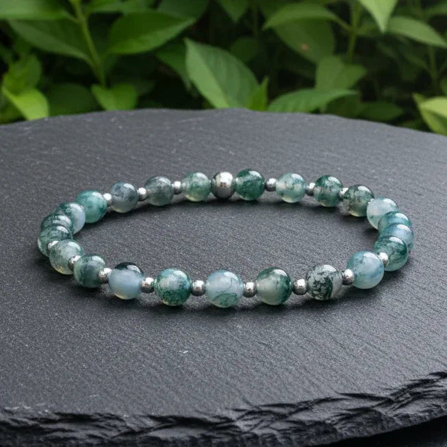 Bracelet en Agate mousse 6 mm