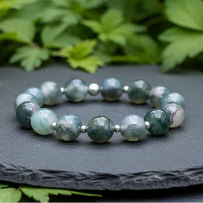 Bracelet en Agate mousse 10 mm