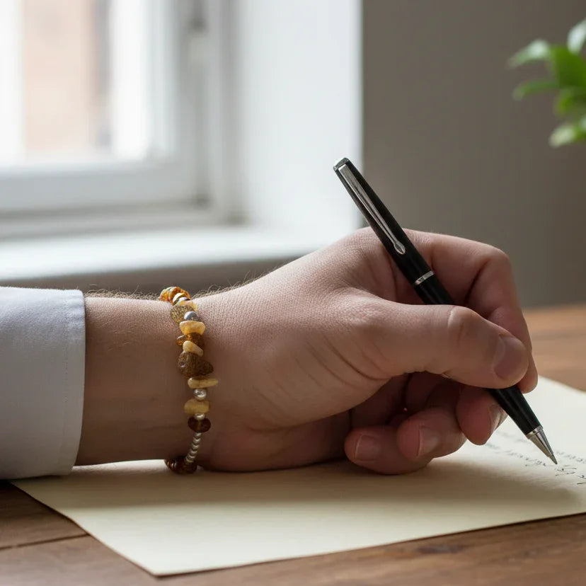 Bracelet en Ambre brute et polie