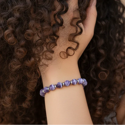 Bracelet en Améthyste chevron