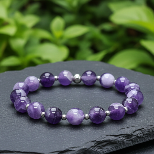 Bracelet en Améthyste chevron