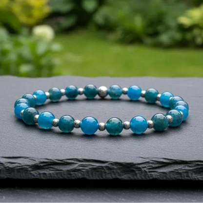Bracelet en Apatite bleue 6mm
