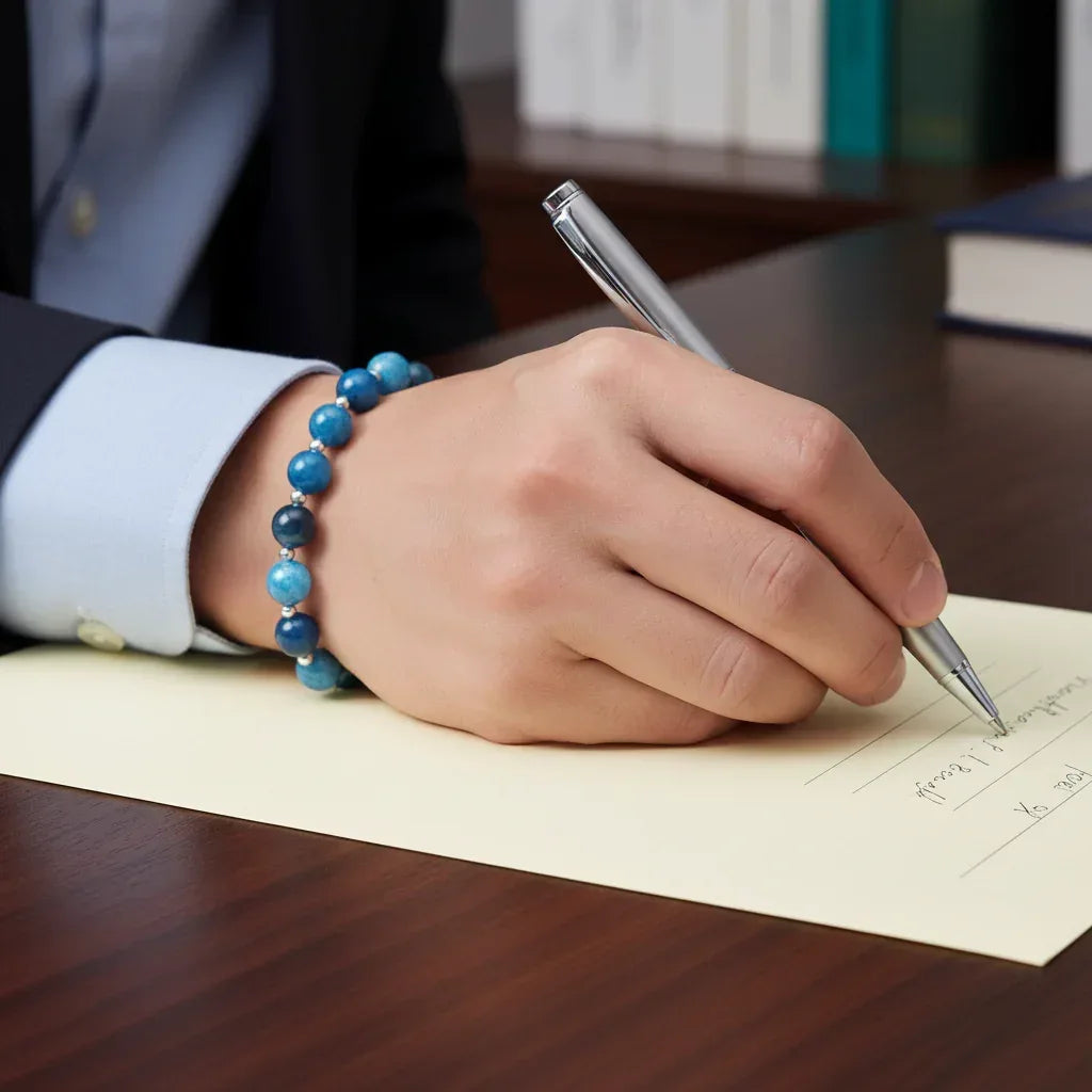 Bracelet en Apatite bleue 8mm