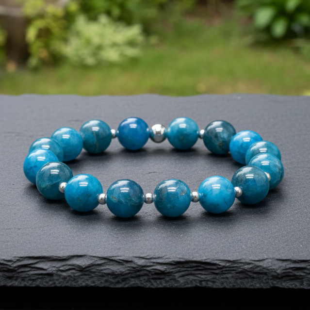 Bracelet en Apatite bleue 9,5mm