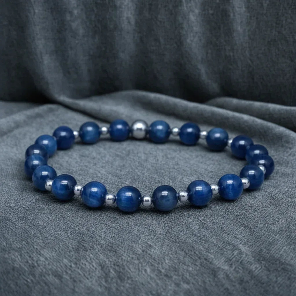 Bracelet en Cyanite bleue 6mm