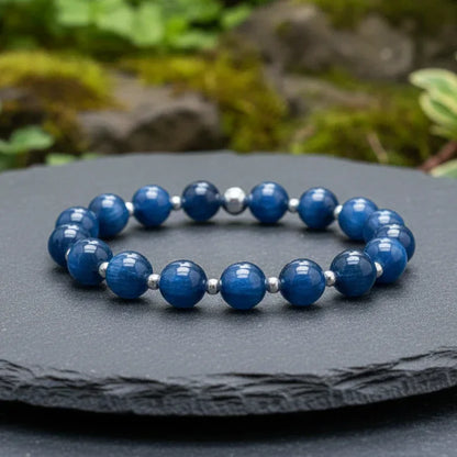 Bracelet en Cyanite bleue 8mm