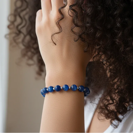 Bracelet en Cyanite bleue 8mm