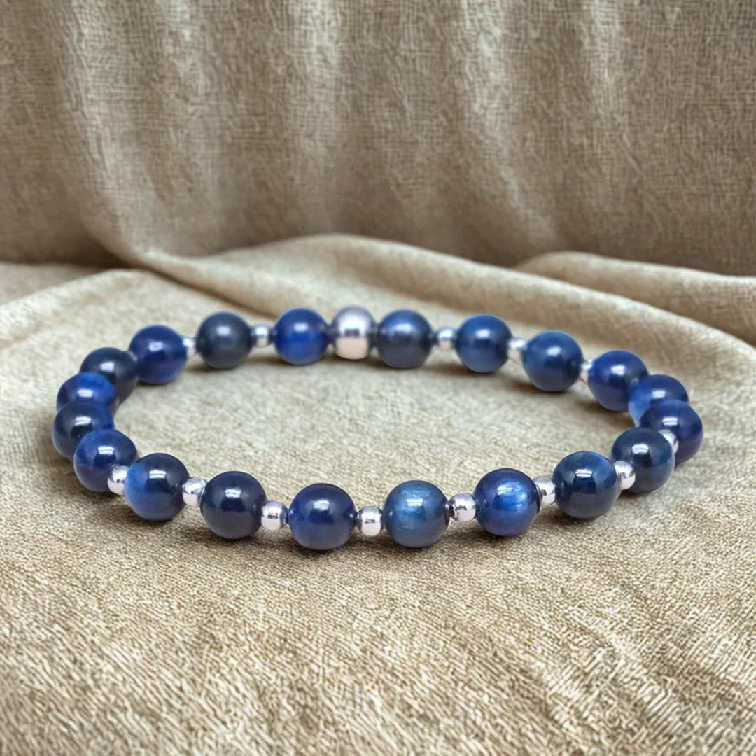 Bracelet en Cyanite bleue 6mm