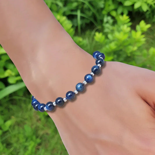 Bracelet en Cyanite bleue 6mm