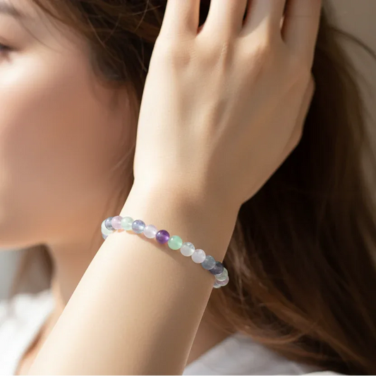 Bracelet en Fluorite Arc en Ciel 6mm - ENAE Minéraux