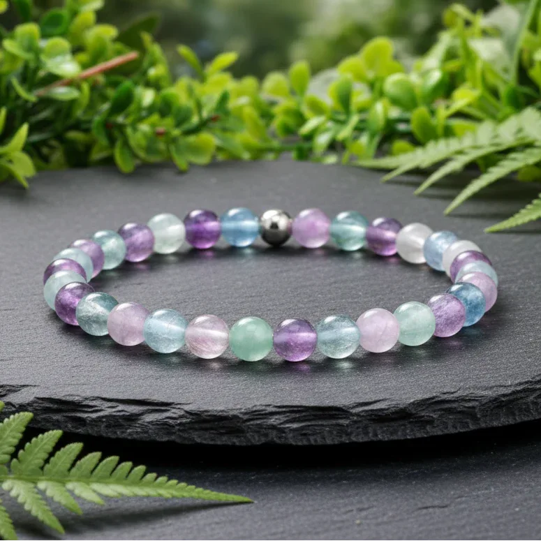 Bracelet en Fluorite Arc en Ciel 6mm - ENAE Minéraux