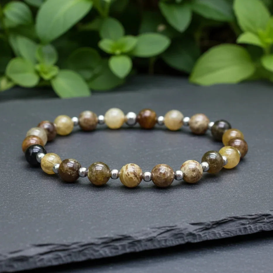 Bracelet en Grenat Grossulaire en 6mm - ENAE Minéraux