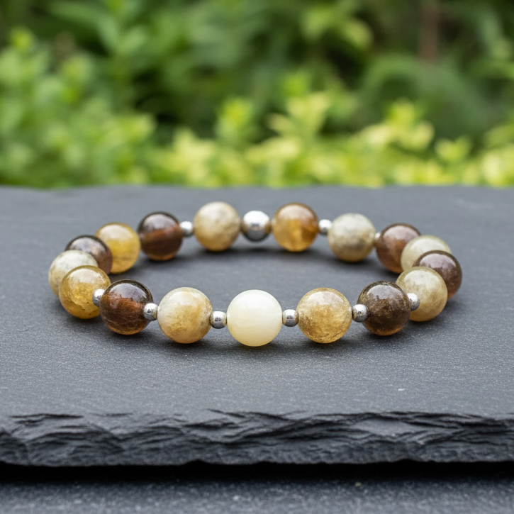 Bracelet en Grenat Grossulaire en 8mm