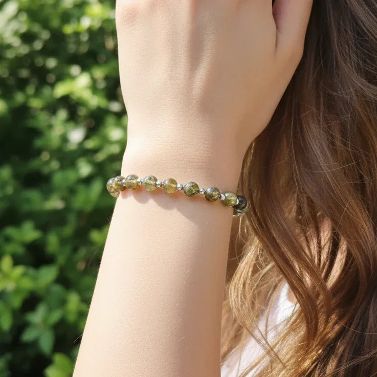 Bracelet en Grenat Grossulaire en 6mm - ENAE Minéraux