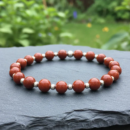 Bracelet en Jaspe Rouge 6mm - ENAE Minéraux