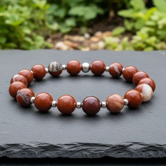 Bracelet en Jaspe Rouge 8mm
