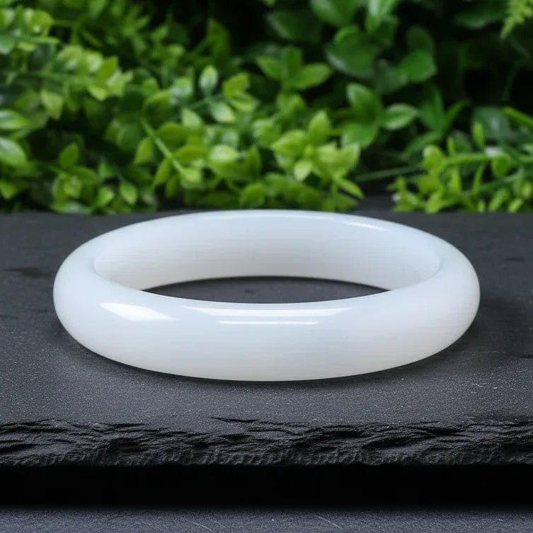 Bracelet jonc en Quartz blanc (BR401)