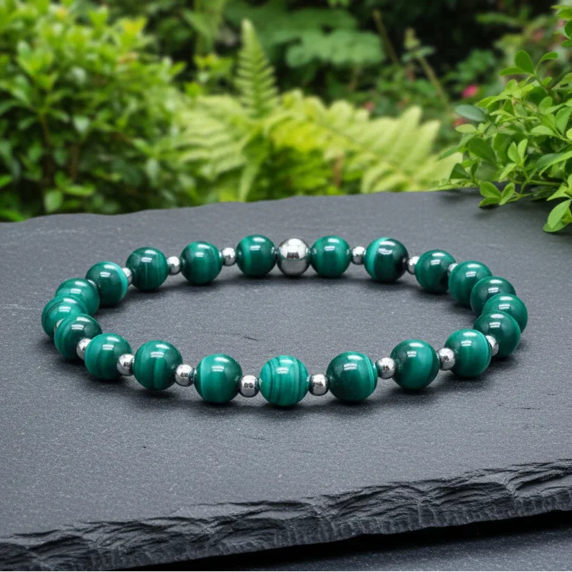 Bracelet en Malachite 6mm - ENAE Minéraux