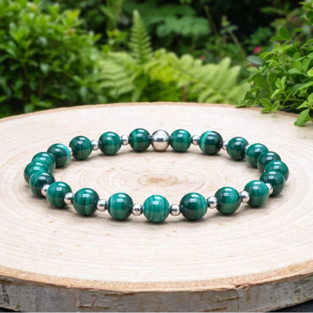 Bracelet en Malachite 6mm - 15