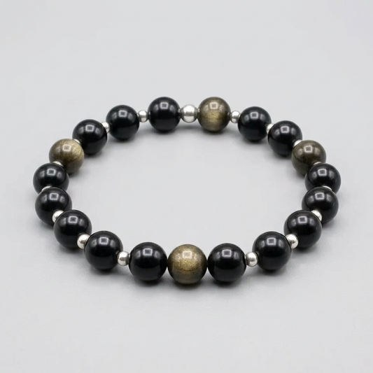 Bracelet en Obsidienne dorée 8mm