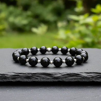 Bracelet en Obsidienne noire 8mm