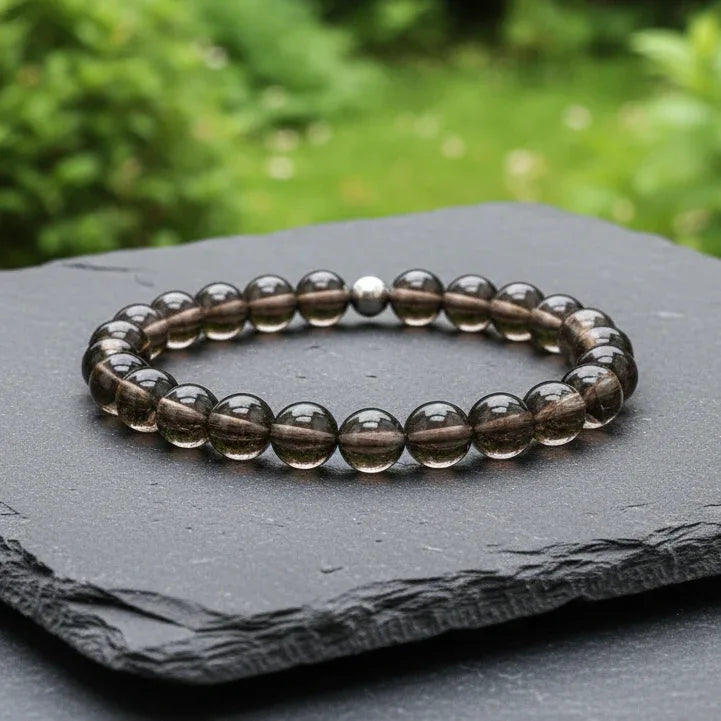 Bracelet en Quartz fumé 8mm