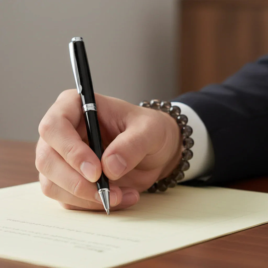 Bracelet en Quartz fumé 8mm