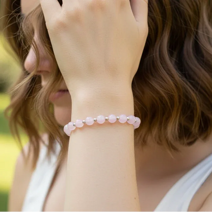 Bracelet en Quartz rose 6mm - ENAE Minéraux