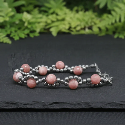 Bracelet tissé en Rhodochrosite