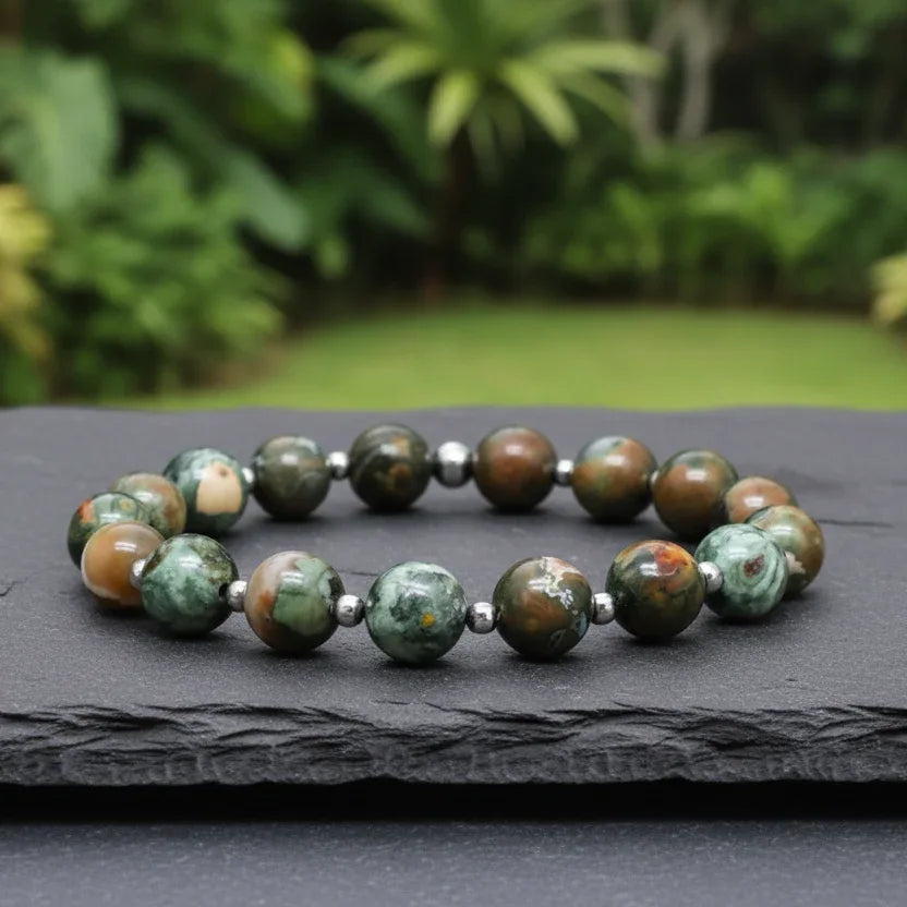 Bracelet en Rhyolite Rain Forest
