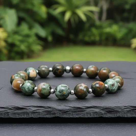 Bracelet en Rhyolite Rain Forest