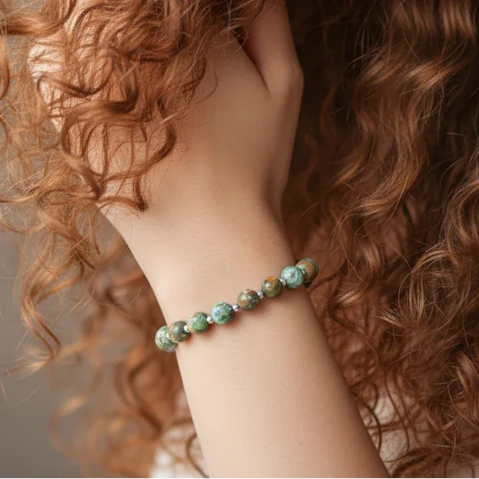 Bracelet en Rhyolite Rain Forest
