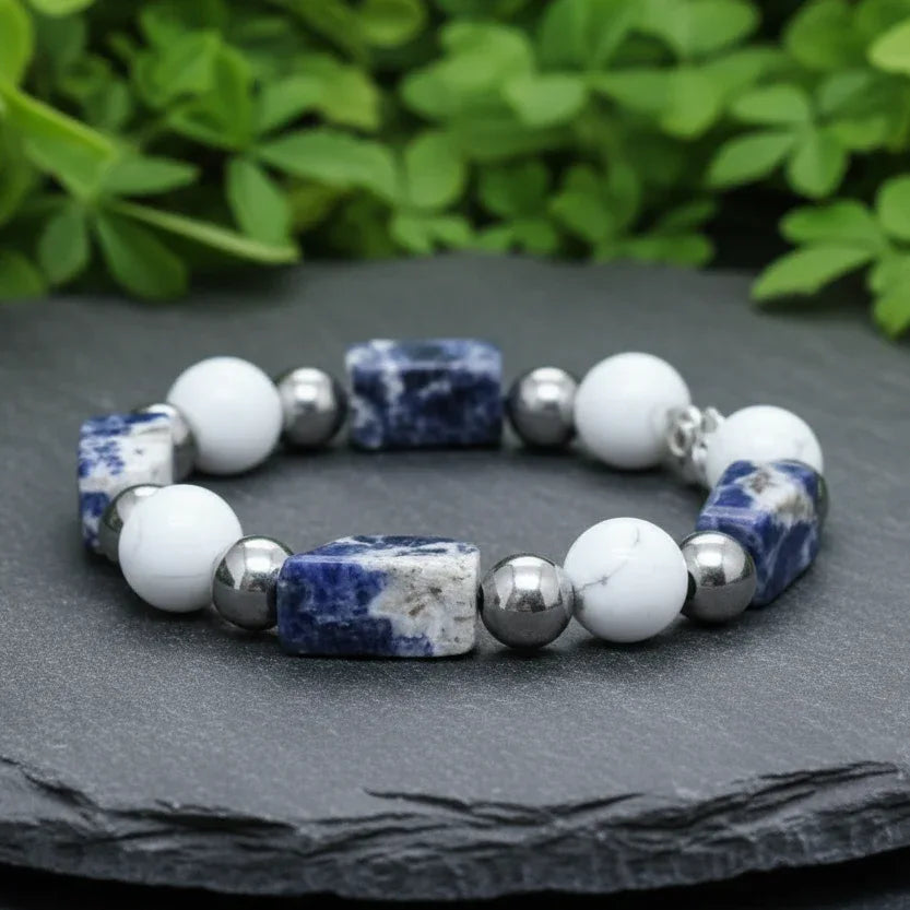 Bracelet en Sodalite et Howlite
