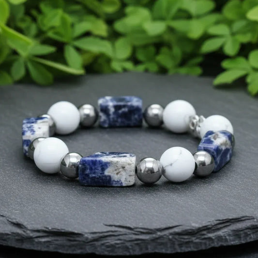 Bracelet en Sodalite et Howlite