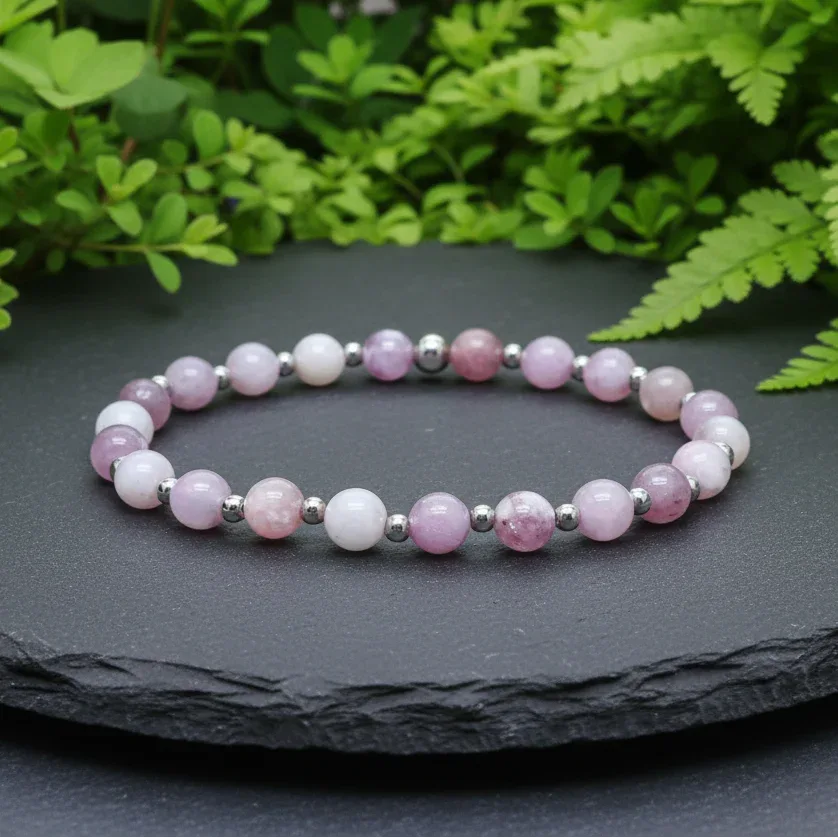 Bracelet en Tourmaline rose (Rubellite) 6mm