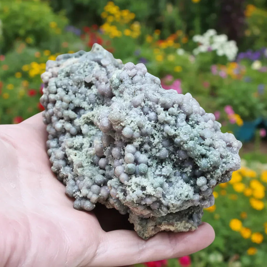 Calcédoine botryoïdale (ou grappe) brute 395g (MB128)