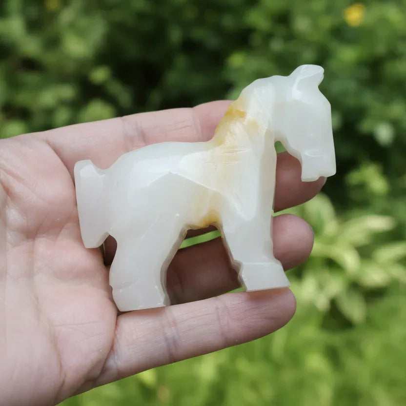 Cheval ou âne en Aragonite et Calcite 87g (PRGFL348-2)