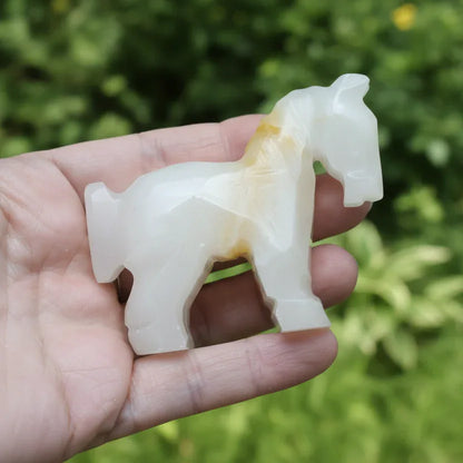 Cheval ou âne en Aragonite et Calcite 87g (PRGFL348-2)