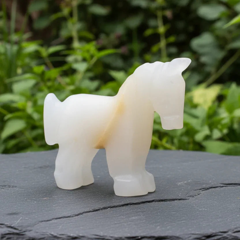 Cheval ou âne en Aragonite et Calcite 87g (PRGFL348-2)