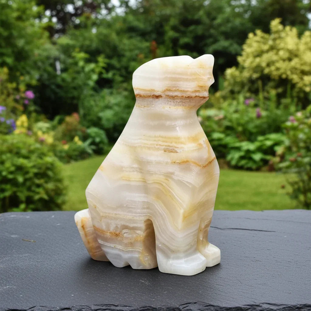 Chien sculpté en Aragonite et Calcite 54g (PRGFL347-4)